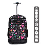 Tilami Rolling Backpack 19 inch with Lunch Bag Wheeled Laptop Backpack, Ins