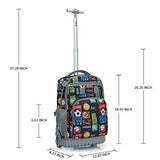 Tilami Rolling Backpack 19 inch with Lunch Bag Wheeled Laptop Backpack, Sport Balls