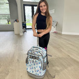 Tilami Rolling Backpack 19 inch with Lunchbox Wheeled Laptop Backpack, Turtle Blue