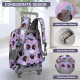 Tilami Rolling Backpack for Kids 18 Inch Double Handle Wheeled Bookbag for Boys & Girls for School & Travel,Brown unicorn