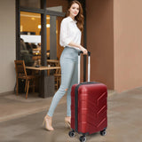 TILYMOL Hardside Carry On Luggage 22x14x9 Airline Approved with Spinner Wheels, Lightweight 20 - inch Carry - On Suitcase for Men & Women, Red