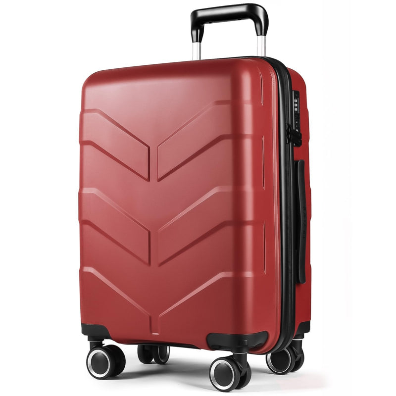 TILYMOL Hardside Carry On Luggage 22x14x9 Airline Approved with Spinner Wheels, Lightweight 20 - inch Carry - On Suitcase for Men & Women, Red