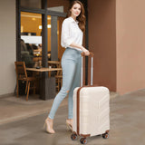 TILYMOL Hardside Carry On Luggage 22x14x9 Airline Approved with Spinner Wheels, Lightweight 20 - inch Carry - On Suitcase for Men & Women, White