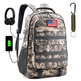 TILYTADLY School Backpack for Boys - Camouflage Boys Backpack for Kids Teens Elementary Middle School - Camo Students Bookbag,18″ Bookbag with Usb Charging Port & Key-chain