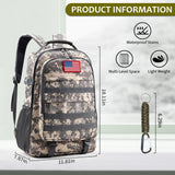 TILYTADLY School Backpack for Boys - Camouflage Boys Backpack for Kids Teens Elementary Middle School - Camo Students Bookbag,18″ Bookbag with Usb Charging Port & Key - chain