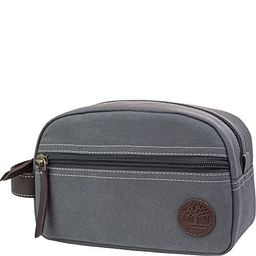 Timberland Men's Canvas Zipper Classic Travel Kit Grey | Backpacks4Less