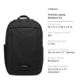 Timbuk2 Parkside Laptop Backpack 2.0, Eco Black