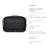 Timbuk2 Scheme Convertible Briefcase Backpack, Jet Black, Medium