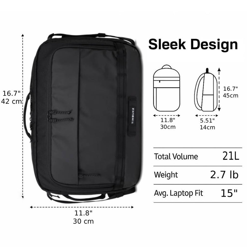Timbuk2 Scheme Convertible Briefcase Backpack, Jet Black, Medium