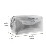 Time Resistance Leather Toiletry Bag - Italian Cosmetic Case Dopp Kit (Brown)