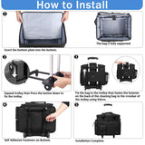 Timoxi Rolling Teacher Bag Built - in Hard Support Board, Rolling Briefcase with Detachable Trolley, Rolling bag with Laptop compartment, Adjustable Shoulder Strap, and Ample Storage Space