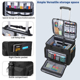 Timoxi Rolling Teacher Bag Built - in Hard Support Board, Rolling Briefcase with Detachable Trolley, Rolling bag with Laptop compartment, Adjustable Shoulder Strap, and Ample Storage Space