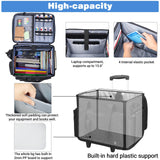 Timoxi Rolling Teacher Bag Built - in Hard Support Board, Rolling Briefcase with Detachable Trolley, Rolling bag with Laptop compartment, Adjustable Shoulder Strap, and Ample Storage Space