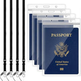 Tinlade 4 Pack Waterproof Passport Holder Pouch Ticket Holder Travel Wallet with Resealable Pockets Adjustable Lanyard for Men Women