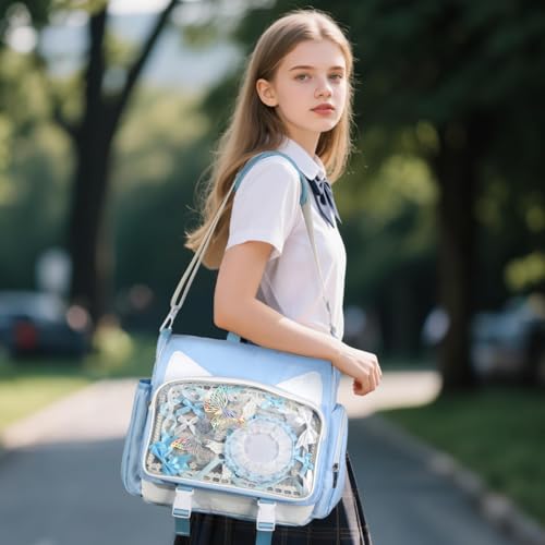 TINYAT Kawaii Ita Bag Backpack Cute Backpack for Women Men Pin Display Bag