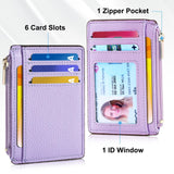 Tipmile Credit Card Holder for Women Slim Minimalist Front Pocket RFID Blocking Wallet Small Compact Card Case with ID Window, Lavender Purple