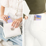 Tipmile Credit Card Holder for Women Slim Minimalist Front Pocket RFID Blocking Wallet Small Compact Card Case with ID Window, Lavender Purple