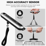 TIPRE Travel Luggage Scale 110lb Digital Suitcase Scale Portable Weight Scale Handheld Baggage Scale High Precision Stainless Steel Luggage Scale Carry - on Weight Scale Lightweight Travel Tool