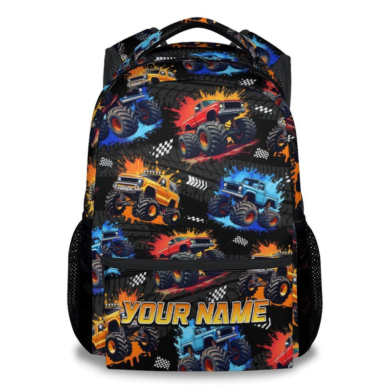 Toddler Backpack - Personalized Truck Backpacks with Name for Boys - Custom Kids Bookbag Gifts for Son - Durable School Bag for Kindergarten/Preschool/Elementary(17 Inch)