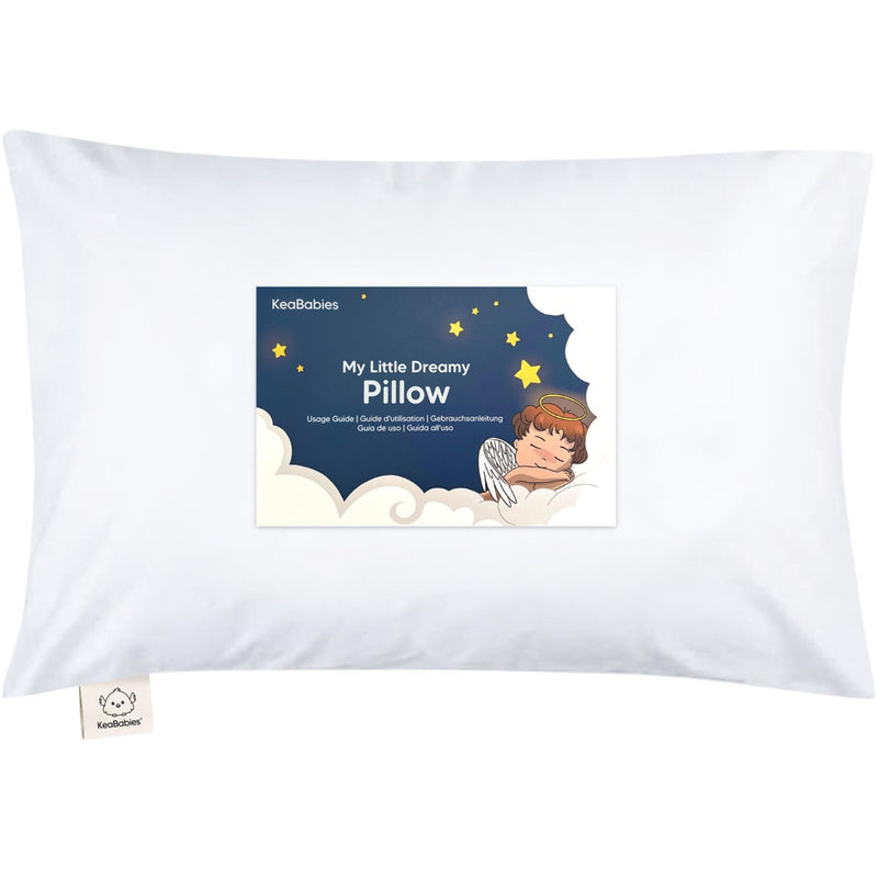 Toddler Pillow with Pillowcase - 13x18 My Little Dreamy Kids Travel Bed Pillows for Sleeping, Organic Cotton Small Pillowcase, Soft & Breathable, Machine Washable, Toddlers 2 - 5 Years Old (Soft White)