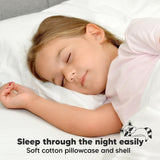 Toddler Pillow with Pillowcase - 13x18 My Little Dreamy Kids Travel Bed Pillows for Sleeping, Organic Cotton Small Pillowcase, Soft & Breathable, Machine Washable, Toddlers 2 - 5 Years Old (Soft White)