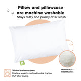 Toddler Pillow with Pillowcase - 13x18 My Little Dreamy Kids Travel Bed Pillows for Sleeping, Organic Cotton Small Pillowcase, Soft & Breathable, Machine Washable, Toddlers 2 - 5 Years Old (Soft White)