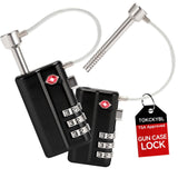 TOKCKYBL 2 Pack Professional Gun Case Lock TSA Approved – Heavy - Duty, Cut - Resistant & Child - Safe Security Padlock for Firearms, Pistols, Rifle Cases, and Travel Luggage, Black