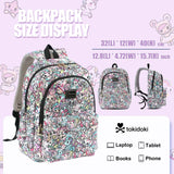 tokidoki School Backpack for Girls Cute Cartoon Laptop Backpack Casual Bookbags Lightweight Cloth Canvas School Bag Daypack Handbag (Colorful)
