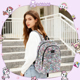tokidoki School Backpack for Girls Cute Cartoon Laptop Backpack Casual Bookbags Lightweight Cloth Canvas School Bag Daypack Handbag (Colorful)