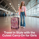 tokidoki - Y2Kawaii Carry - On Luggage - Hard Shell Carry - Suitcase - Suits US - Based & International Airline Case - Travel Suitcase - Double Spinner Wheels - Mounted Side - Top Handle - 22x14x9 In