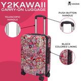 tokidoki - Y2Kawaii Carry - On Luggage - Hard Shell Carry - Suitcase - Suits US - Based & International Airline Case - Travel Suitcase - Double Spinner Wheels - Mounted Side - Top Handle - 22x14x9 In