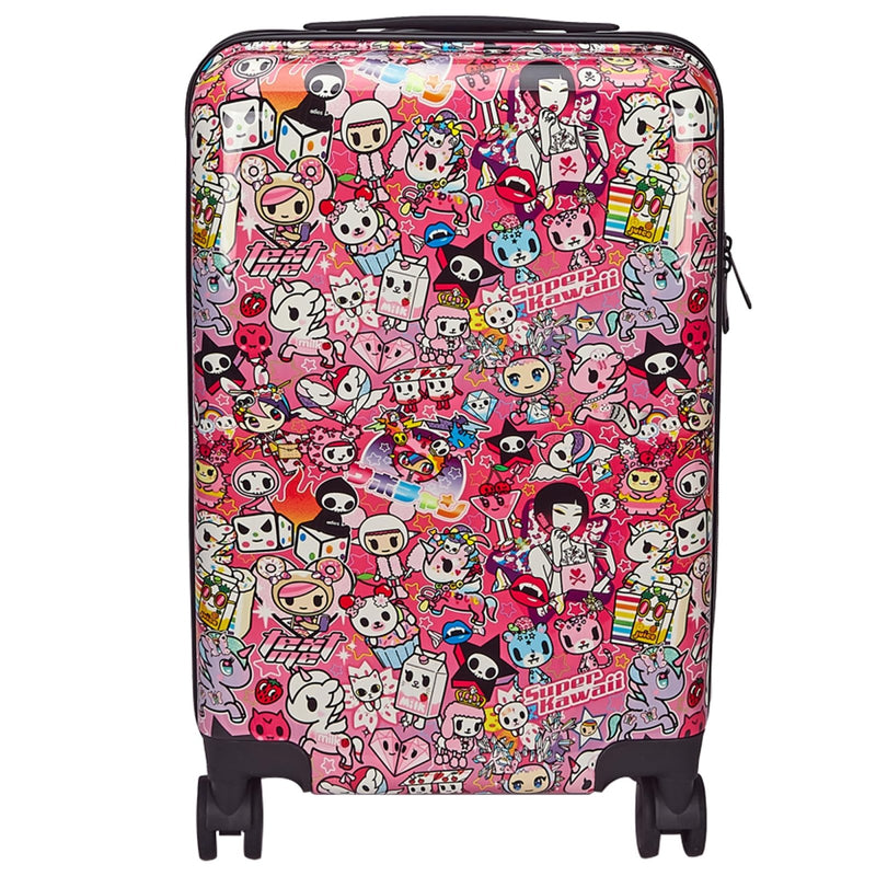 tokidoki - Y2Kawaii Carry - On Luggage - Hard Shell Carry - Suitcase - Suits US - Based & International Airline Case - Travel Suitcase - Double Spinner Wheels - Mounted Side - Top Handle - 22x14x9 In