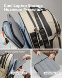 Tolaccea Carry on Travel Backpack, TSA Friendly Flight Approved Laptop Backpack Duffle Bag for Men Women with Dual Laptop Storage for 17.3", USB Charging Port, Business Rucksack 40L - 50L Expandable