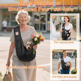 Tomkas Small Dog Sling Carrier - Classic Pocket & Classic Strap - Wrap Carrier - for 3 - 10 lbs Pets(Black)