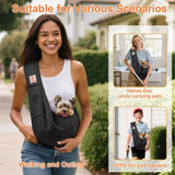 Tomkas Small Dog Sling Carrier - Classic Pocket & Classic Strap - Wrap Carrier - for 3 - 10 lbs Pets(Black)