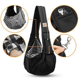 Tomkas Small Dog Sling Carrier - Classic Pocket & Classic Strap - Wrap Carrier - for 3 - 10 lbs Pets(Black)