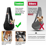 Tomkas Small Dog Sling Carrier - Classic Pocket & Classic Strap - Wrap Carrier - for 3 - 10 lbs Pets(Black)