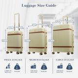 Tommy Bahama 3 - Piece Rolling Luggage Set, Hard - Sided Suitcases with Spinner Wheels, Cream