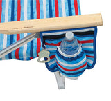 Tommy Bahama 5-Position Classic Lay Flat Folding Backpack Beach Chair, Aluminum, Red, White, and Blue Stripe