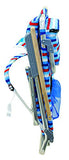 Tommy Bahama 5-Position Classic Lay Flat Folding Backpack Beach Chair, Aluminum, Red, White, and Blue Stripe