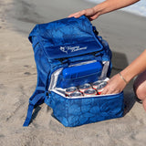Tommy Bahama Backpack Cooler, Adjustable Straps, Zippered Compartments, Mesh Pockets, Bottle Opener (Blue)