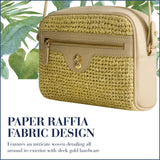 Tommy Bahama Camera Bag, Women's Mini Shoulder Handbag with Woven Design and Adjustable Shoulder Strap, Tan