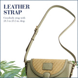 Tommy Bahama Crossbody Bag, Women's Mini Handbag, Woven Design and Adjustable Shoulder Strap, Sage, One Size