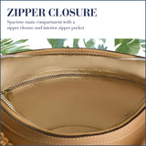 Tommy Bahama Hobo Bag, Women's Zip - Top Handbag with Adjustable Shoulder Strap, Tan, One Size