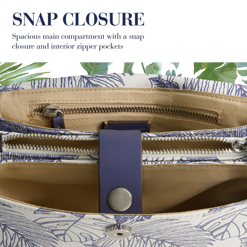 Tommy Bahama Messenger Bag, Women's Crossbody Purse with Adjustable Shoulder Strap, Navy, One Size