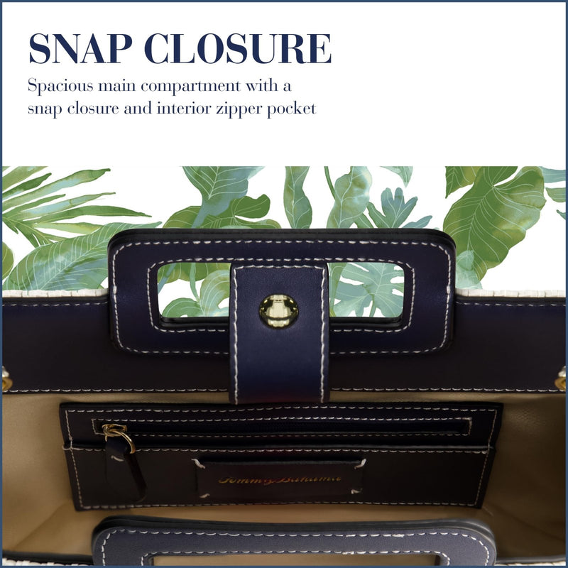 Tommy Bahama Tote Bag, Women's Casual Everyday Shoulder Bag with Modern Woven Design and Adjustable Shoulder Strap, Navy