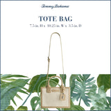 Tommy Bahama Tote Bag, Women's Casual Everyday Shoulder Bag with Soft Woven Design and Adjustable Shoulder Strap, Tan/White