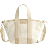 Tommy Bahama Tote Bag, Women's Casual Everyday Shoulder Bag with Zip Closure and Adjustable Shoulder Strap, Tan/White