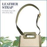 Tommy Bahama Tote Bag, Women's North/South Shoulder Bag with Modern Woven Design and Adjustable Shoulder Strap, Sage