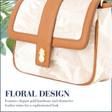 Tommy Bahama Women's Crossbody Bag Purse, Floral Canvas Flap Small Shoulder Handbag with Adjustable Strap and Leather Trim, Multi
